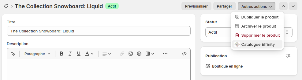 Modifier livraison
